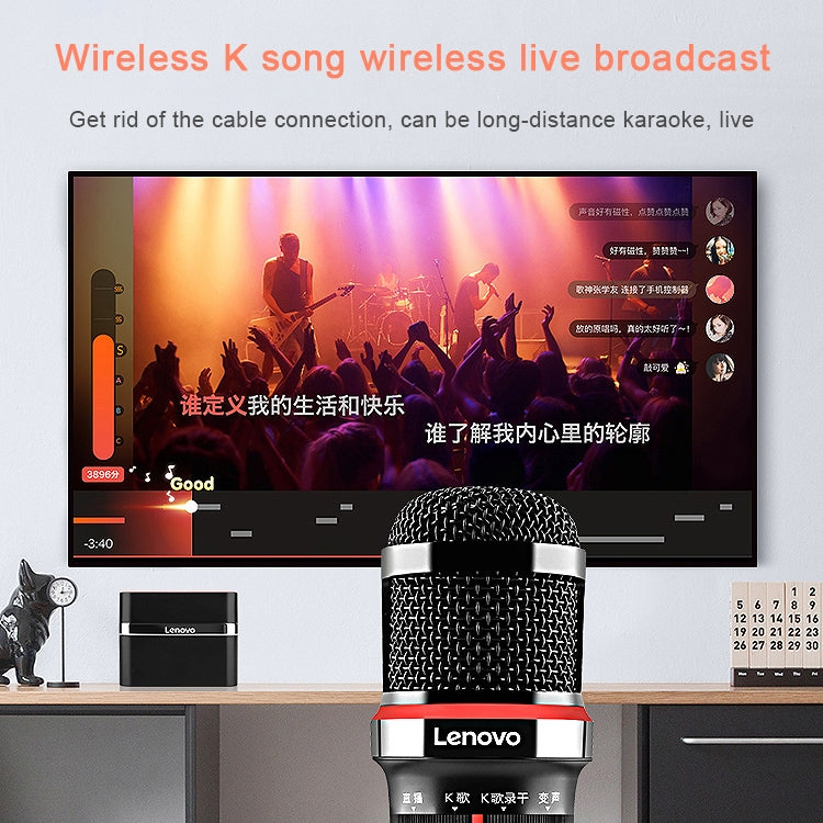 เดิม Lenovo UM20-U K เพลงไมโครโฟนดิจิตอลไร้สายอุปกรณ์บันทึกสดพร้อมตัวรับสัญญาณไร้สาย