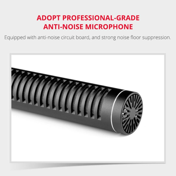 YELANGU YLG9933A MIC07 Professional Interview Condenser วิดีโอไมโครโฟน Shotgun พร้อมอะแดปเตอร์เสียง 6.5 มม. และสายสัญญาณเสียง RXL 3.5 มม.