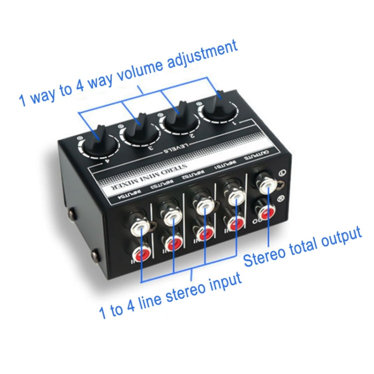 CX400 Audio Stereo Hub 4 แชนเนลมิกเซอร์คอนโทรลเลอร์