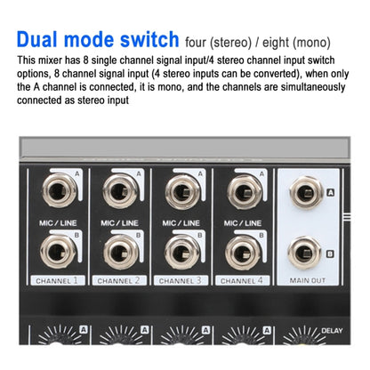 AQA 8-channel Mixer ไมโครโฟน Effector
