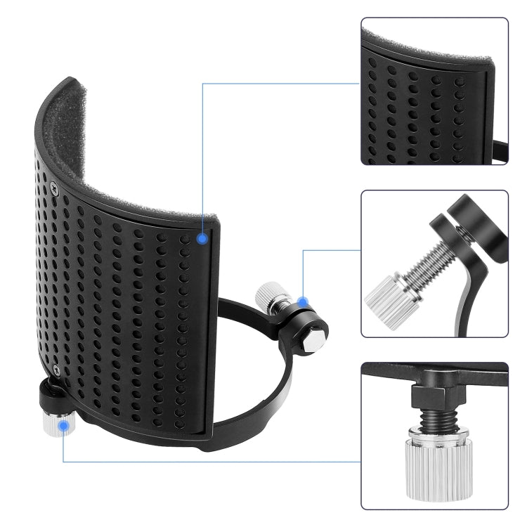 TEYUN PS-4x3 คอนเดนเซอร์ไมโครโฟน U-รูป Blowout ฝาครอบเดสก์ท็อปเสียงอุปกรณ์เสริมคลิป, PS-4