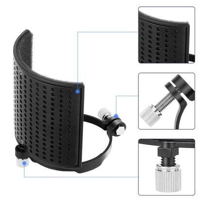 TEYUN PS-4x3 คอนเดนเซอร์ไมโครโฟน U-รูป Blowout ฝาครอบเดสก์ท็อปเสียงอุปกรณ์เสริมคลิป, PS-4