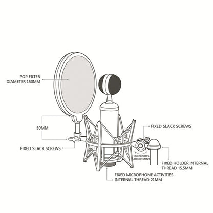 SH-100 Live Microphone ABS ขายึดกันกระแทก, SH-100