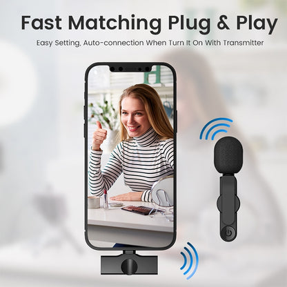 EP033T ไมโครโฟนวิทยุไร้สายแบบหนีบเสื้ออินเทอร์เฟซ USB-C / Type-C, EP033T Type-C