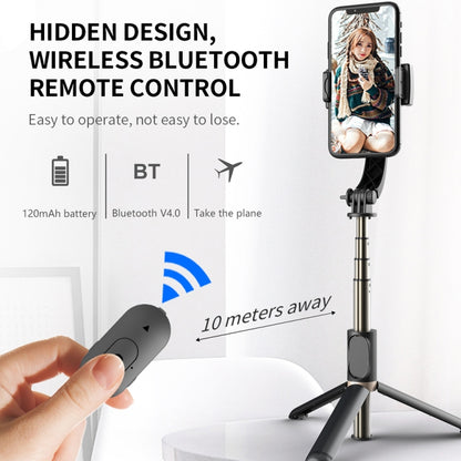 Q08 ไม้กันสั่นกล้อง Bluetooth รีโมทคอนโทรล ขาตั้งกล้อง ไม้เซลฟี่, Q08 (Black)