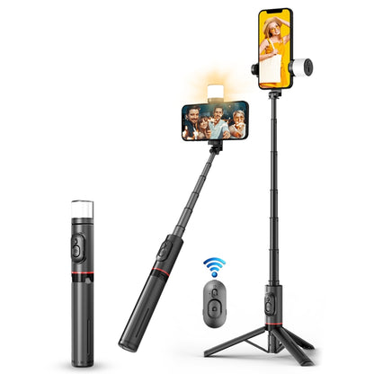 Q12s บลูทูธรีโมทคอนโทรล Rotatable Fill Light ขาตั้งกล้อง Selfie Stick, Q12s
