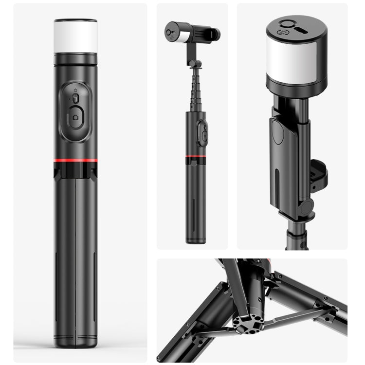 Q12s บลูทูธรีโมทคอนโทรล Rotatable Fill Light ขาตั้งกล้อง Selfie Stick, Q12s