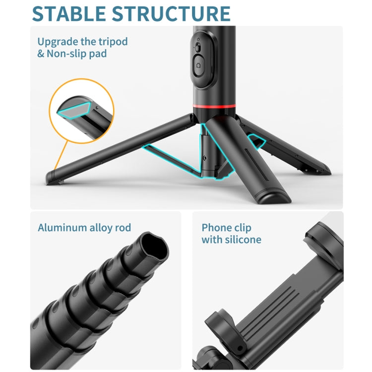 Q12s บลูทูธรีโมทคอนโทรล Rotatable Fill Light ขาตั้งกล้อง Selfie Stick, Q12s