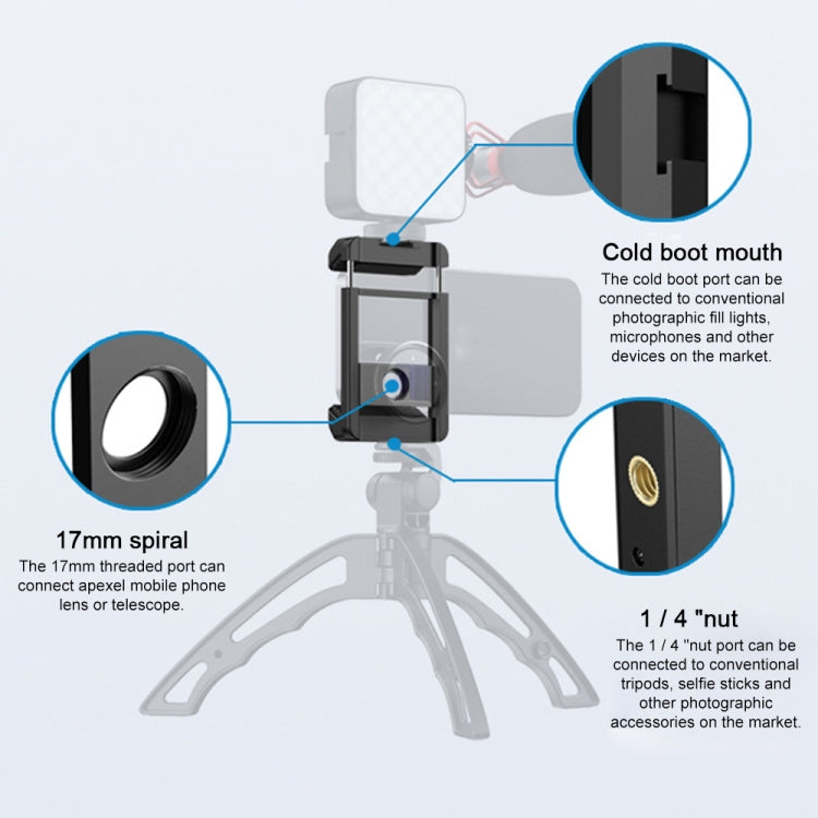 APEXEL F001 มัลติฟังก์ชั่นมือถือโคลงแท่นขุดเจาะเลนส์คลิปโทรศัพท์