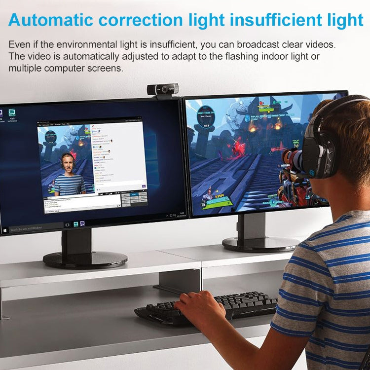 Logitech C922 Pro HD Pro ออโต้โฟกัส เว็บแคมสตรีมในตัว กล้องเว็บ 1080P, C922 Pro