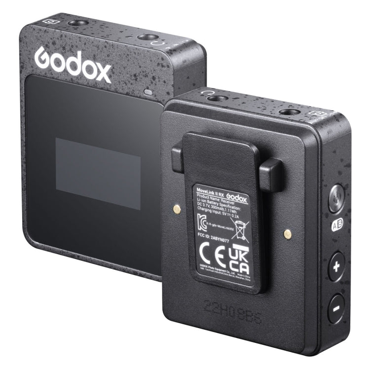 Godox MoveLink II M2 ระบบไมโครโฟนไร้สายแบบหนีบเสื้อพร้อมเครื่องส่งสัญญาณ 2 ตัวและตัวรับสัญญาณ 1 ตัวสำหรับกล้อง DSLR และกล้องวิดีโอ, MoveLink II M2