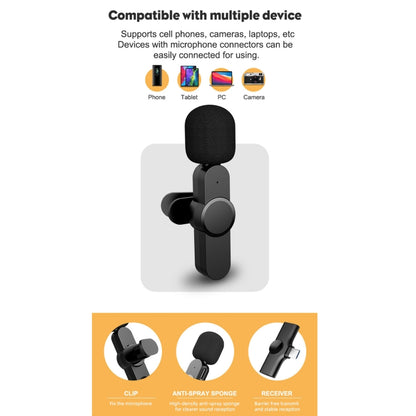 อินเทอร์เฟซ Type-C / USB-C ไมโครโฟนแบบหนีบเสื้อไร้สายถ่ายทอดสด, Type-C