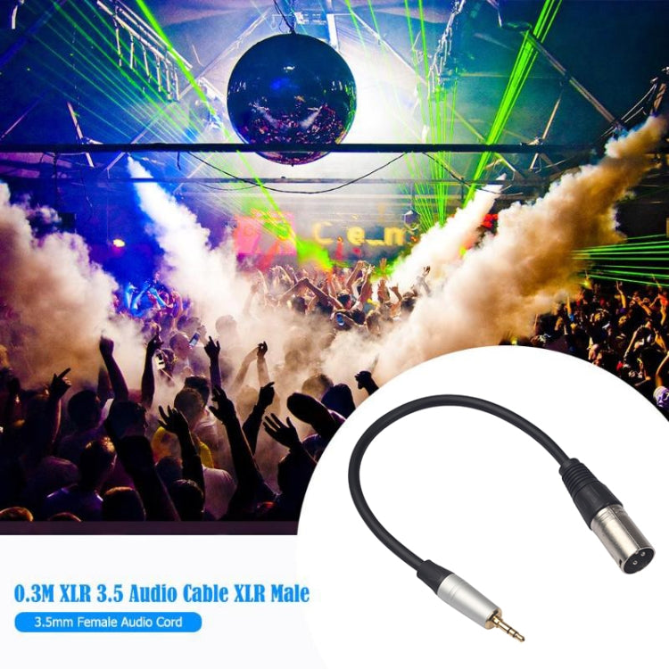 TC210KM173 สายสัญญาณเสียงชายถึง XLR ขนาด 3.5 มม. ความยาว: 0.3 ม., 3.5mm Male to XLR Male