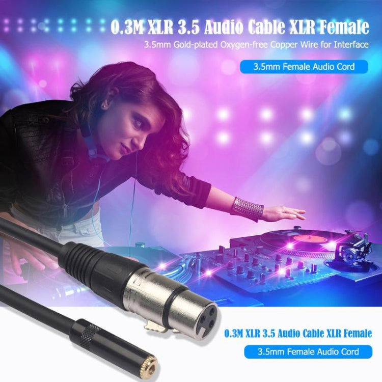 TC227K18-03 สายสัญญาณเสียงตัวเมียถึง XLR ขนาด 3.5 มม. ความยาว: 0.3 ม., 3.5mm Female to XLR Female