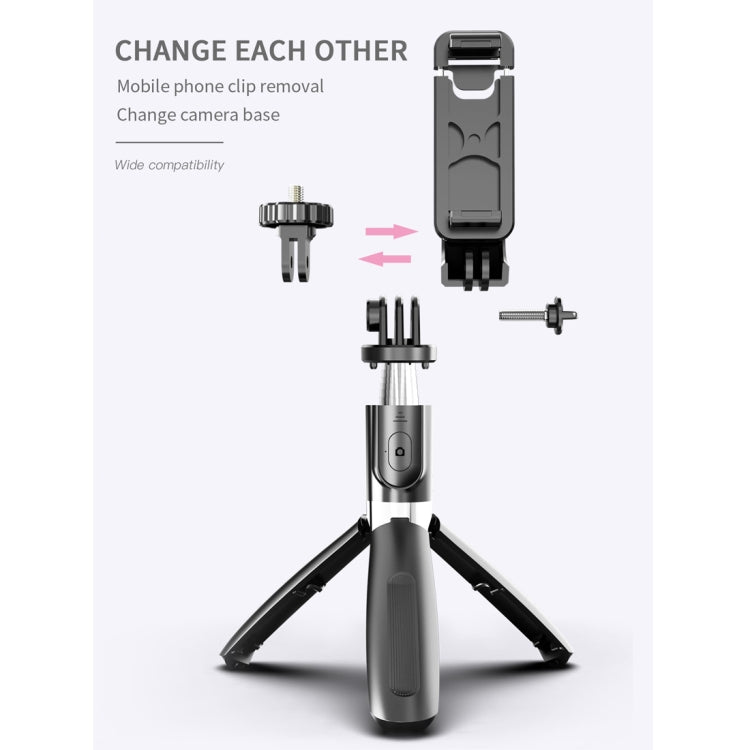 L02 100 ซม. มัลติฟังก์ชั่นปรับ Bluetooth Self-timer Pole ขาตั้ง Selfie Stick