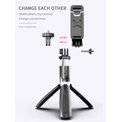 L02 100 ซม. มัลติฟังก์ชั่นปรับ Bluetooth Self-timer Pole ขาตั้ง Selfie Stick