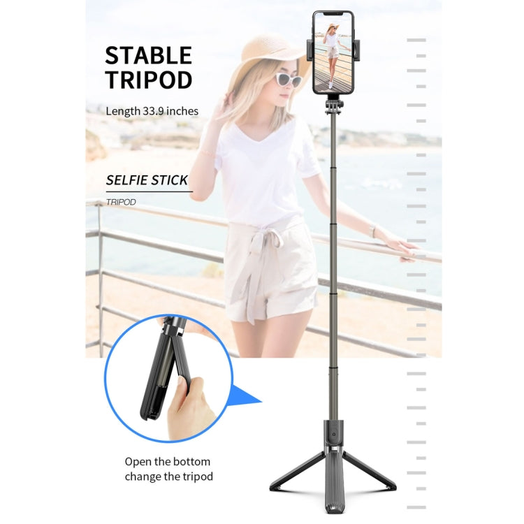 L08 ไม้กันสั่นแบบปรับได้ปรับเสถียร Bluetooth Self-timer Pole ขาตั้ง ไม้เซลฟี่