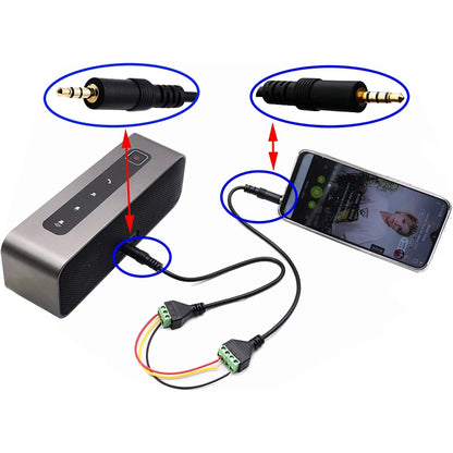 3.5 มม. 3 พินสเตอริโอชายกับ AV สกรูเทอร์มินัลแจ็คเสียงเทอร์มินัลล็อคตัวผู้สายเชื่อมต่อความยาว: 30 ซม., 3.5mm Male to 3 Pin