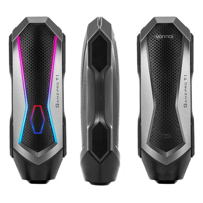 Yanmai T1 ไมโครโฟนสำหรับเล่นเกมคอนเดนเซอร์แบบหมุนได้ 360 องศาฟรีพร้อมไฟสีสันสดใส RGB และสายเคเบิล USB-C / Type-C แบบเสียบได้, ความยาวสายเคเบิล: 1.7 ม., T1