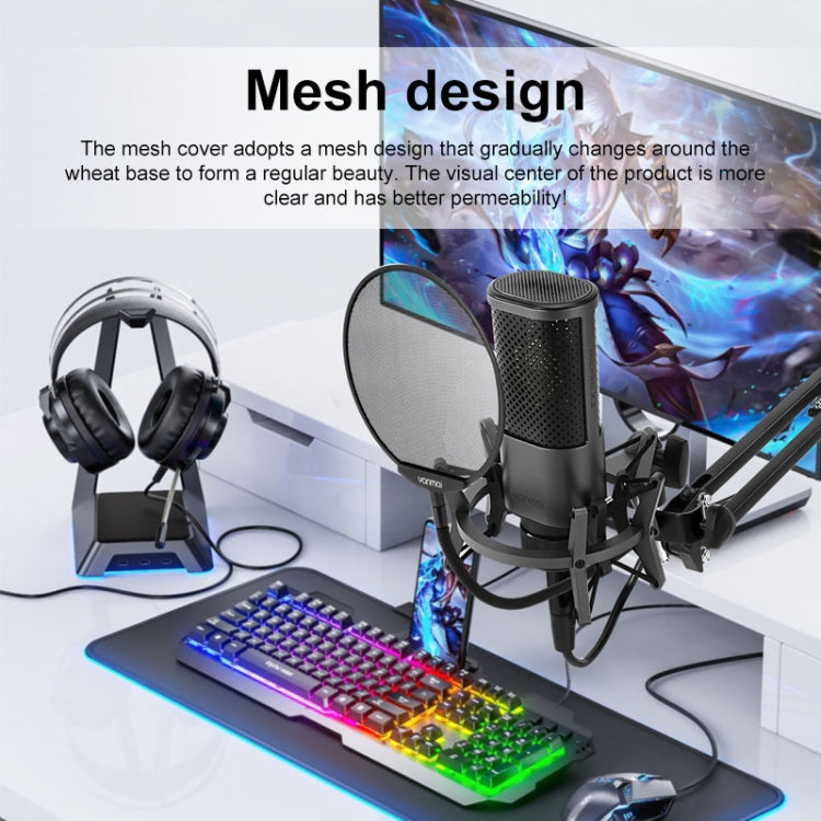 Yanmai X2 Active Noise Reduction Cardioid Pointing Capacitive Recording Microphone Set พร้อม Blowout Net & Cantilever Bracket & 1.7m 3.5mm Interface Cable, X2