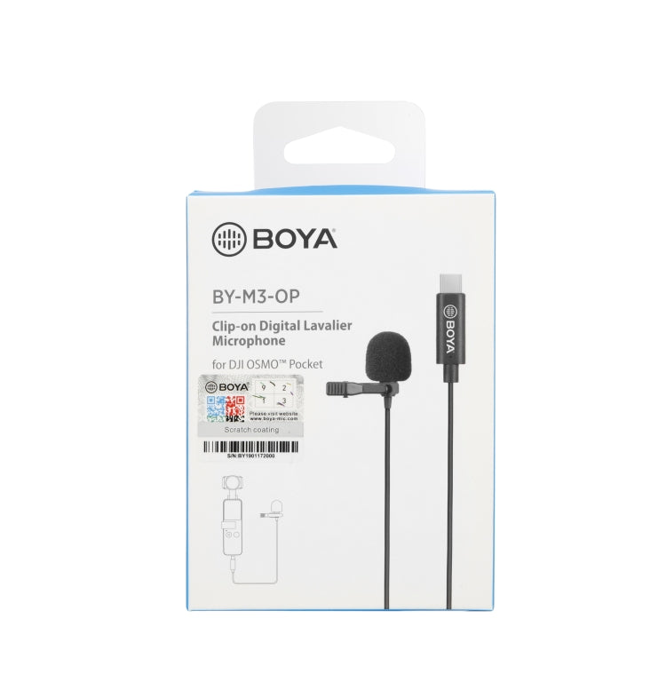 BOYA BY-M3-OP สำหรับ DJI OSMO Pocket Clip-on Digital Lavalier ไมโครโฟน, BY-M3-OP