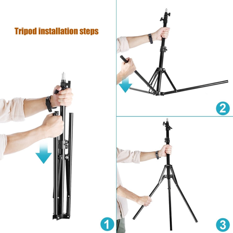 MANTOO RL-18 II 100-240V 55W 18 นิ้วแหวนหรี่แสงได้สองสีเติมแสงด้วย ขาตั้ง, 18 inch