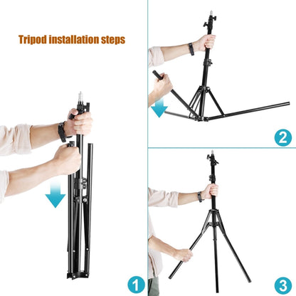 MANTOO RL-18 II 100-240V 55W 18 นิ้วแหวนหรี่แสงได้สองสีเติมแสงด้วย ขาตั้ง, 18 inch