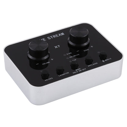 X7 Live Broadcast Audio ชุดหูฟัง USB ไมโครโฟน Webcast Entertainment Streamer การ์ดเสียงสำหรับโทรศัพท์, คอมพิวเตอร์พีซี