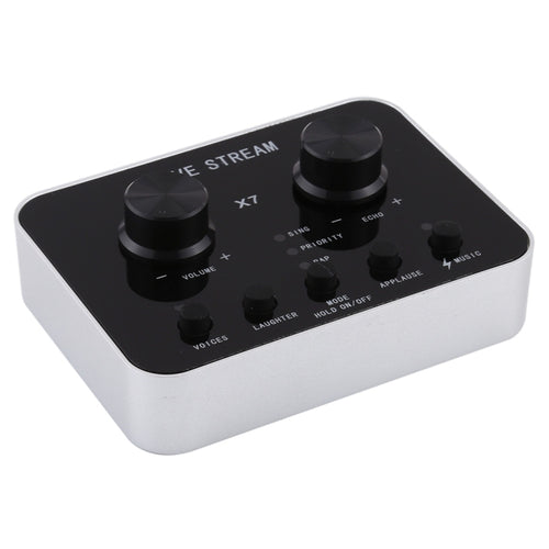 X7 Live Broadcast Audio ชุดหูฟัง USB ไมโครโฟน Webcast Entertainment Streamer การ์ดเสียงสำหรับโทรศัพท์, คอมพิวเตอร์พีซี