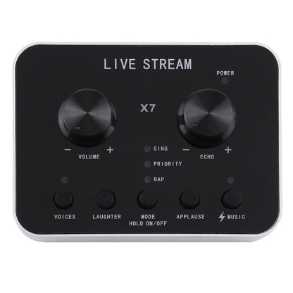 X7 Live Broadcast Audio ชุดหูฟัง USB ไมโครโฟน Webcast Entertainment Streamer การ์ดเสียงสำหรับโทรศัพท์, คอมพิวเตอร์พีซี