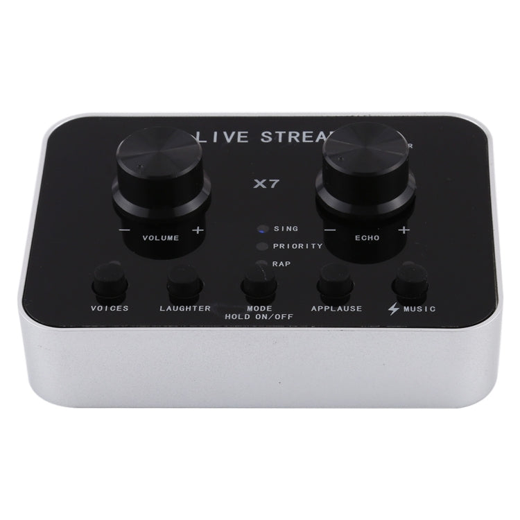 X7 Live Broadcast Audio ชุดหูฟัง USB ไมโครโฟน Webcast Entertainment Streamer การ์ดเสียงสำหรับโทรศัพท์, คอมพิวเตอร์พีซี