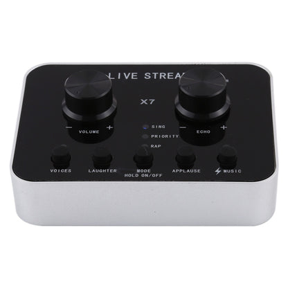 X7 Live Broadcast Audio ชุดหูฟัง USB ไมโครโฟน Webcast Entertainment Streamer การ์ดเสียงสำหรับโทรศัพท์, คอมพิวเตอร์พีซี