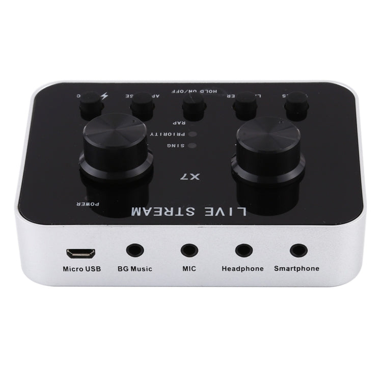 X7 Live Broadcast Audio ชุดหูฟัง USB ไมโครโฟน Webcast Entertainment Streamer การ์ดเสียงสำหรับโทรศัพท์, คอมพิวเตอร์พีซี