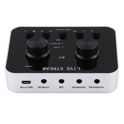 X7 Live Broadcast Audio ชุดหูฟัง USB ไมโครโฟน Webcast Entertainment Streamer การ์ดเสียงสำหรับโทรศัพท์, คอมพิวเตอร์พีซี