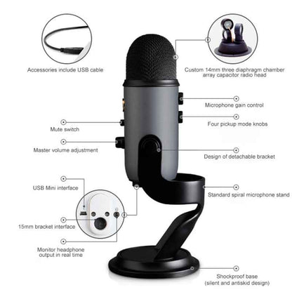 ไมโครโฟนคอนเดนเซอร์ USB Logitech Blue Yeti, Blue Yeti(Black), Blue Yeti(Blue), Blue Yeti(Silver)