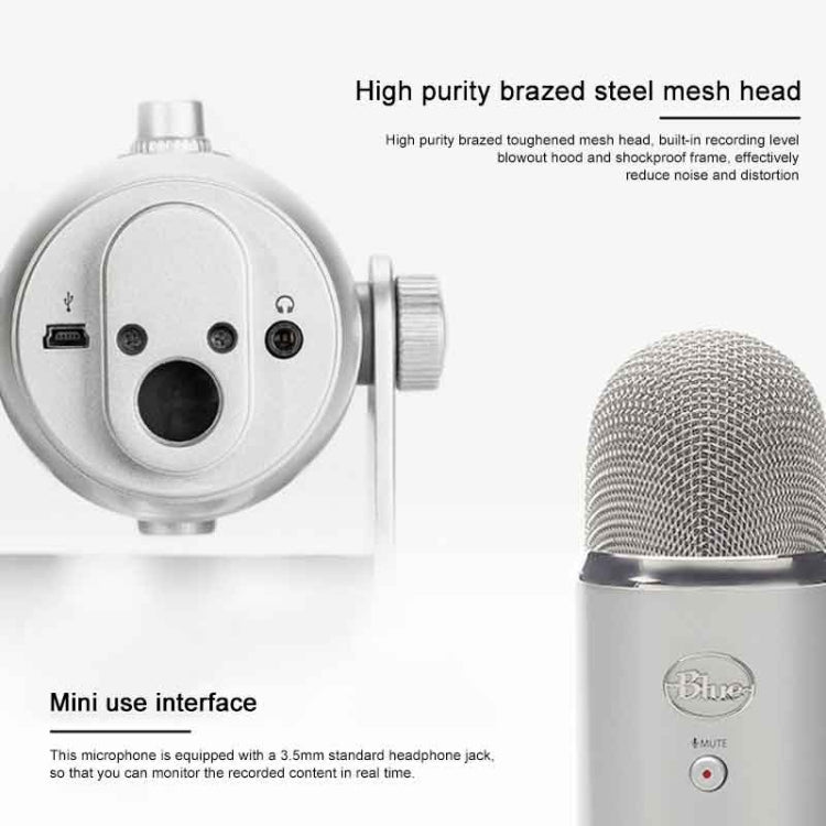 ไมโครโฟนคอนเดนเซอร์ USB Logitech Blue Yeti, Blue Yeti(Black), Blue Yeti(Blue), Blue Yeti(Silver)