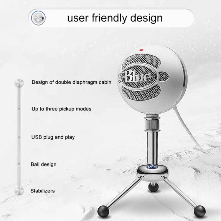ไมโครโฟนบันทึกจุดยึดคอนเดนเซอร์ USB ของ Logitech Blue Snowball-ice, Blue Snowball-ice