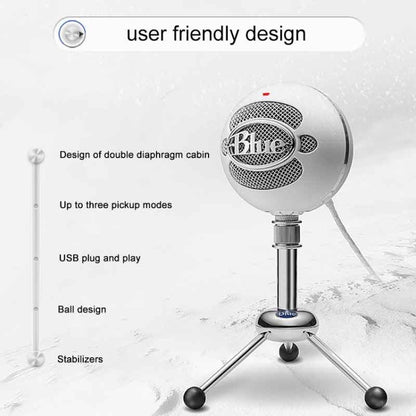 ไมโครโฟนบันทึกจุดยึดคอนเดนเซอร์ USB ของ Logitech Blue Snowball-ice, Blue Snowball-ice