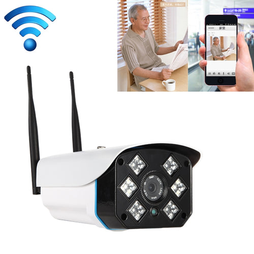 J-06 กล้อง IP IR แบบไร้สาย Wifi ในร่มและกลางแจ้ง 1.0MP รองรับการมองเห็นกลางคืนแบบอินฟราเรด / การตรวจจับการเคลื่อนไหว / การ์ด TF (สูงสุด 64GB) ระยะ IR: 50 ม., J-06