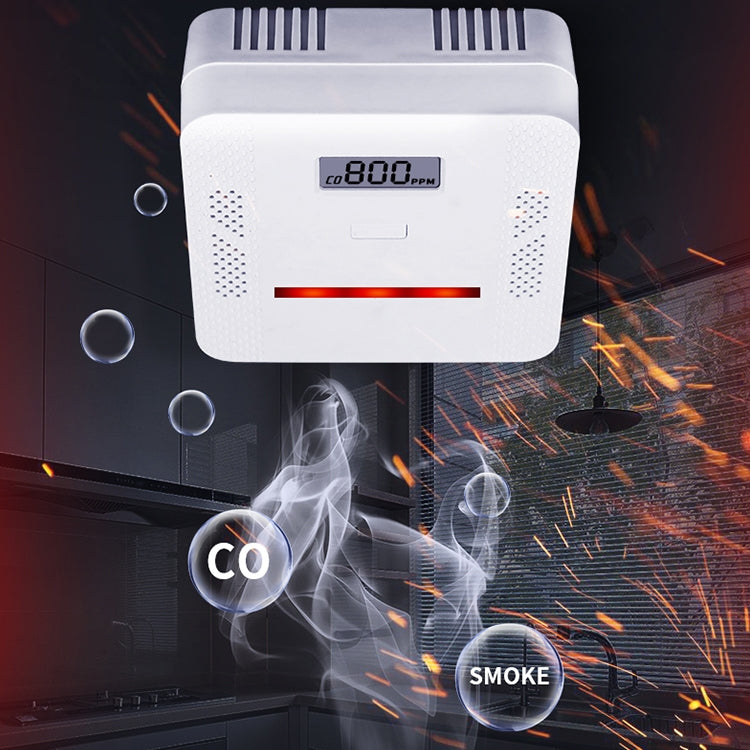 XY-S510COM เครื่องตรวจจับสัญญาณเตือนภัยแบบผสมคาร์บอนมอนอกไซด์แบบ 2 ใน 1 ไม่รวมแบตเตอรี่
