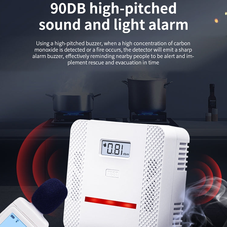 XY-S510COM เครื่องตรวจจับสัญญาณเตือนภัยแบบผสมคาร์บอนมอนอกไซด์แบบ 2 ใน 1 ไม่รวมแบตเตอรี่