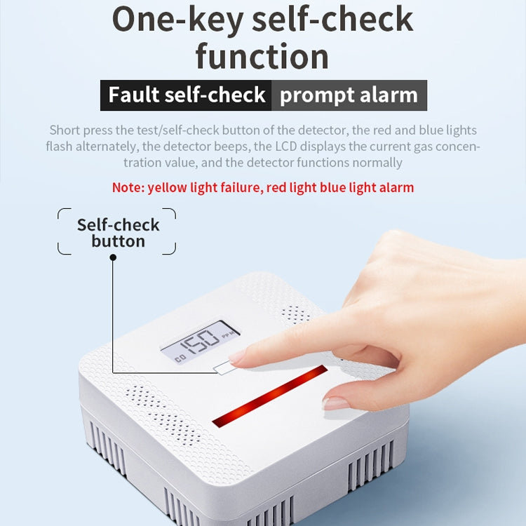 XY-S510COM เครื่องตรวจจับสัญญาณเตือนภัยแบบผสมคาร์บอนมอนอกไซด์แบบ 2 ใน 1 ไม่รวมแบตเตอรี่