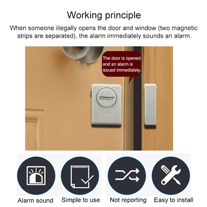 DOBERMAN SE-0119 ครัวเรือน Anti-Theft รีโมทคอนโทรลไร้สายประตู Magnetic Sensor ALARM, SE-0119