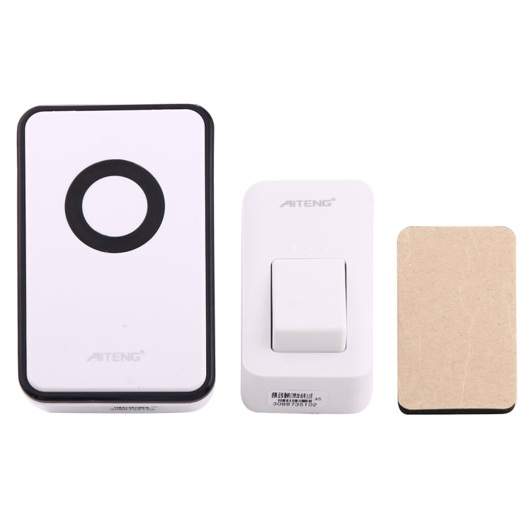 AITENG V018G ออดไร้สายแบบไม่มีแบตเตอรี่กันน้ำ, ตัวรับสัญญาณ 1 ตัว + เครื่องส่งสัญญาณ 1 ตัว, ระยะรับสัญญาณ: 130 ม., ปลั๊ก US, V018G