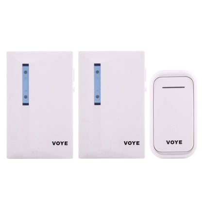 VOYE V015F2 ออดบ้านเพลงอัจฉริยะไร้สายพร้อมตัวรับสัญญาณคู่ระยะการควบคุมระยะไกล: 120 ม. (เปิดโล่ง), V015F2