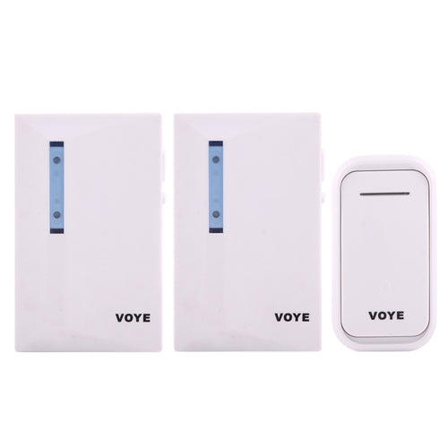 VOYE V015F2 ออดบ้านเพลงอัจฉริยะไร้สายพร้อมตัวรับสัญญาณคู่ระยะการควบคุมระยะไกล: 120 ม. (เปิดโล่ง), V015F2