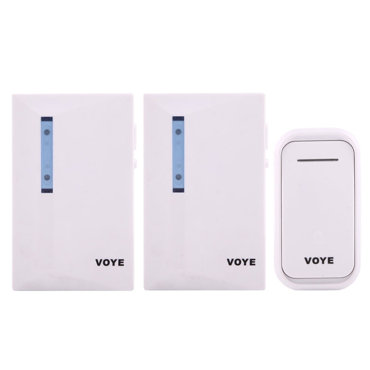 VOYE V015F2 ออดบ้านเพลงอัจฉริยะไร้สายพร้อมตัวรับสัญญาณคู่ระยะการควบคุมระยะไกล: 120 ม. (เปิดโล่ง), V015F2