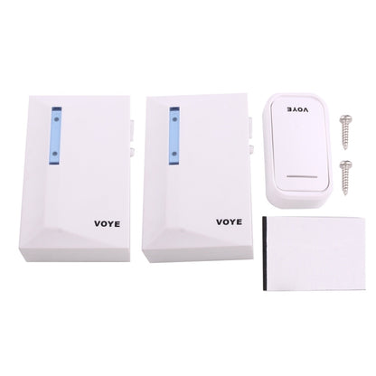 VOYE V015F2 ออดบ้านเพลงอัจฉริยะไร้สายพร้อมตัวรับสัญญาณคู่ระยะการควบคุมระยะไกล: 120 ม. (เปิดโล่ง), V015F2
