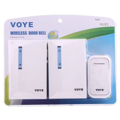 VOYE V015F2 ออดบ้านเพลงอัจฉริยะไร้สายพร้อมตัวรับสัญญาณคู่ระยะการควบคุมระยะไกล: 120 ม. (เปิดโล่ง), V015F2