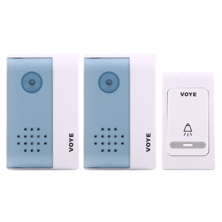 VOYE V004B2 ออดบ้านเพลงอัจฉริยะไร้สายพร้อมตัวรับสัญญาณคู่ระยะการควบคุมระยะไกล: 120 ม. (เปิดโล่ง), V004B2